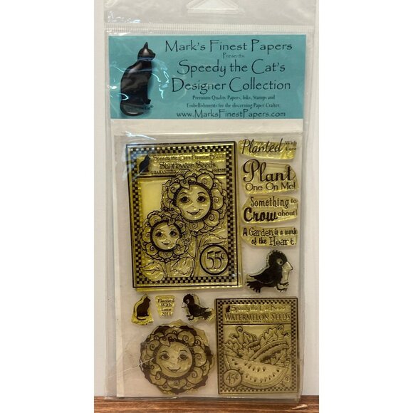 Speedy The Cats Designer Collection Clear Stamps Set Planted With Love Floral - Picture 1 of 5